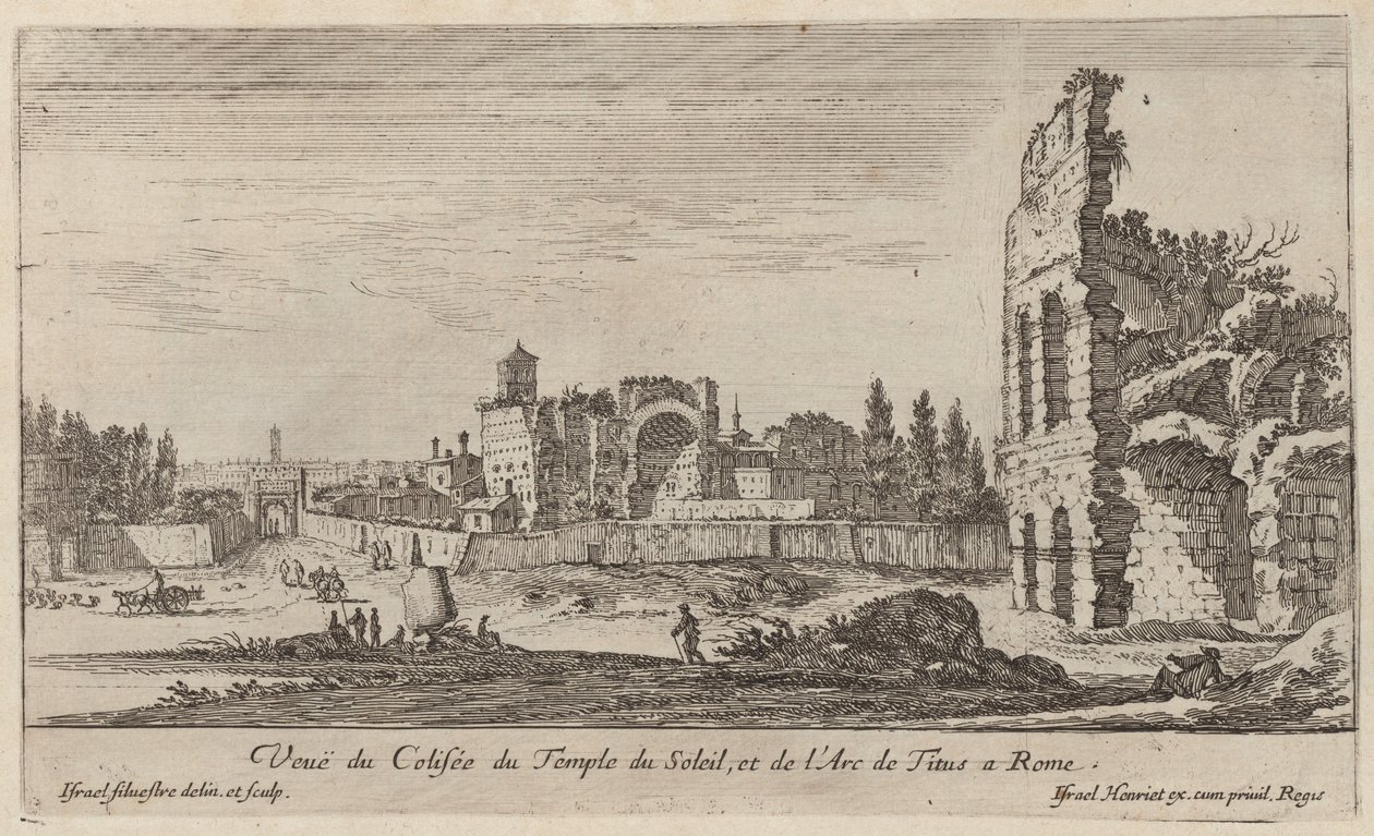 Kilátás a Naptemplom Colosseumára és a római Titus diadalívére alkotó: Israël Silvestre