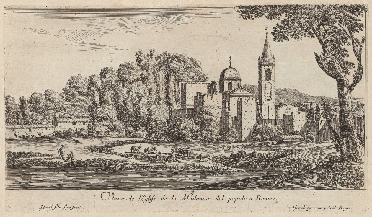 Kilátás a római Madonna del popolo templomra alkotó: Israël Silvestre