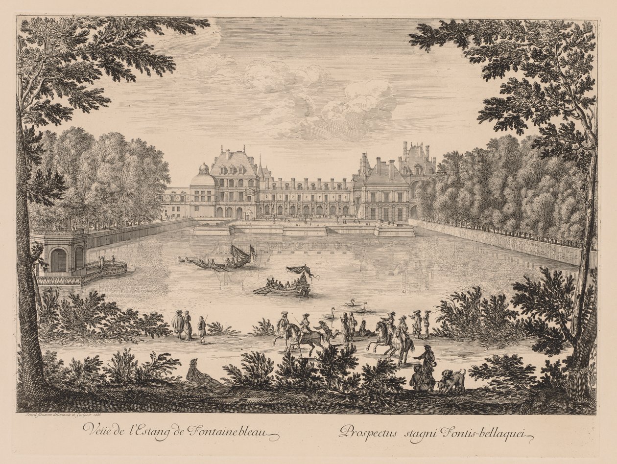 Kilátás az Etang de Fontainebleau-ra, 1666. alkotó: Israël Silvestre