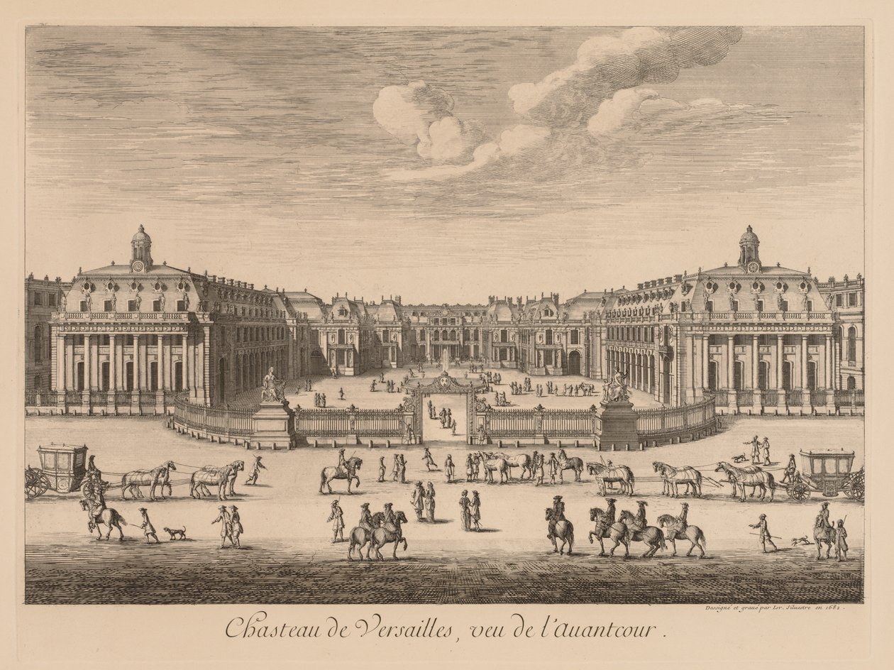 A versailles-i palota kilátása az előtérből, 1682. alkotó: Israël Silvestre