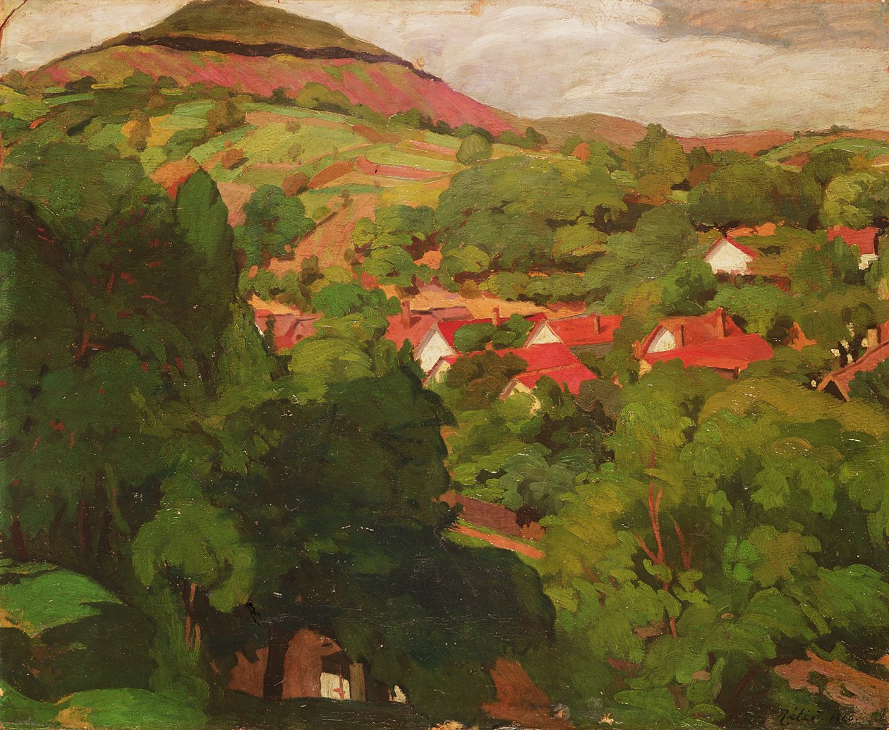 Landscape at Nagybanya, Hungary, 1918 panel alkotó: Istvan Reti