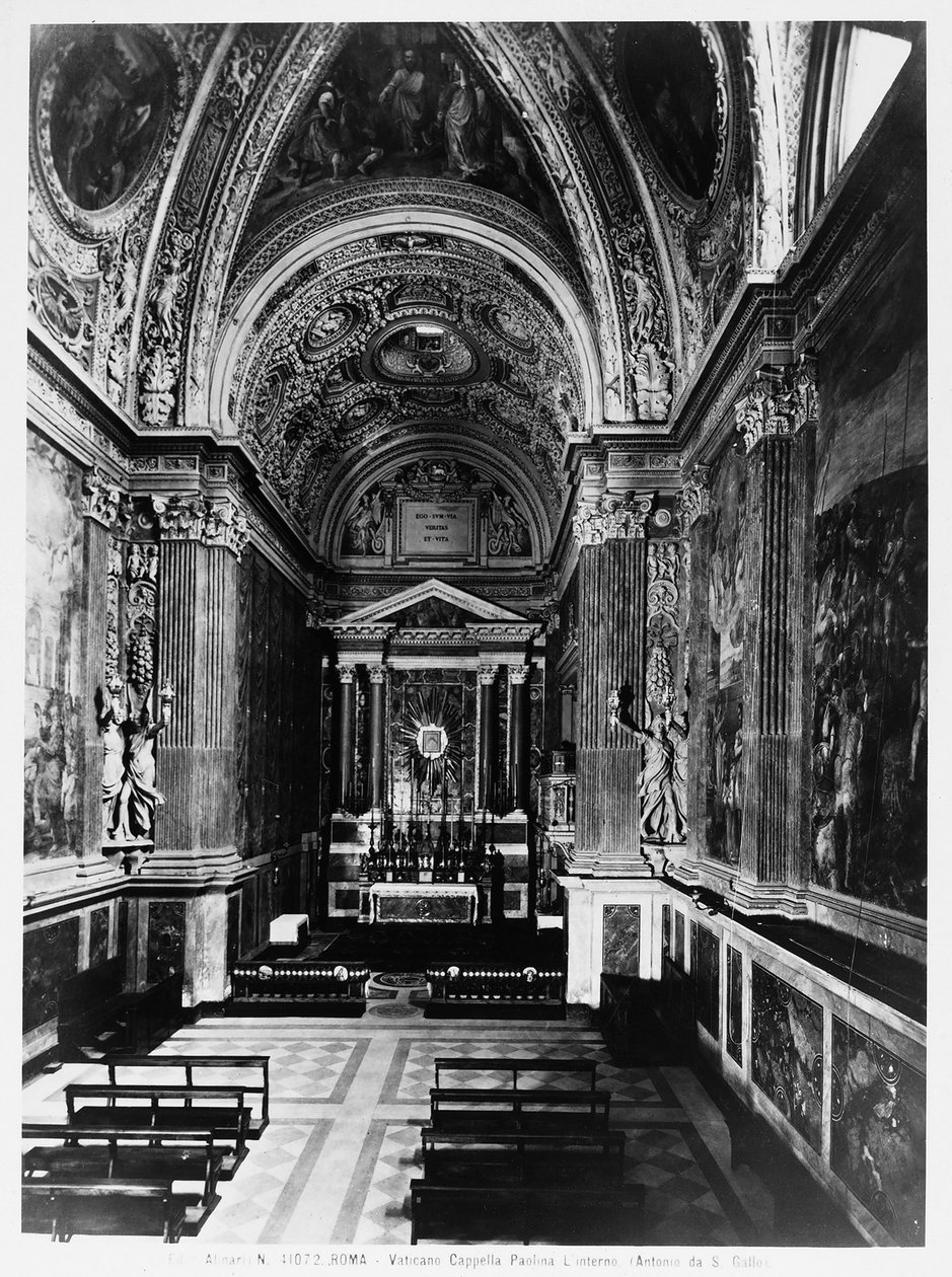 A Paolina kápolna belseje, Vatikán, Róma alkotó: Italian Photographer