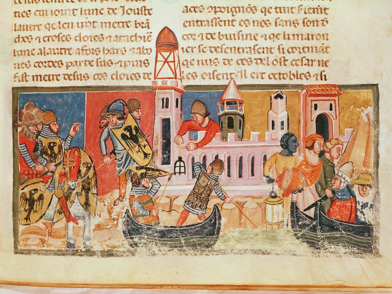 Csata egy város falainál Gaius Suetonius Tranquillus (75-150 körül) „Tizenkét Caesar élete” című filmből alkotó: Italian School