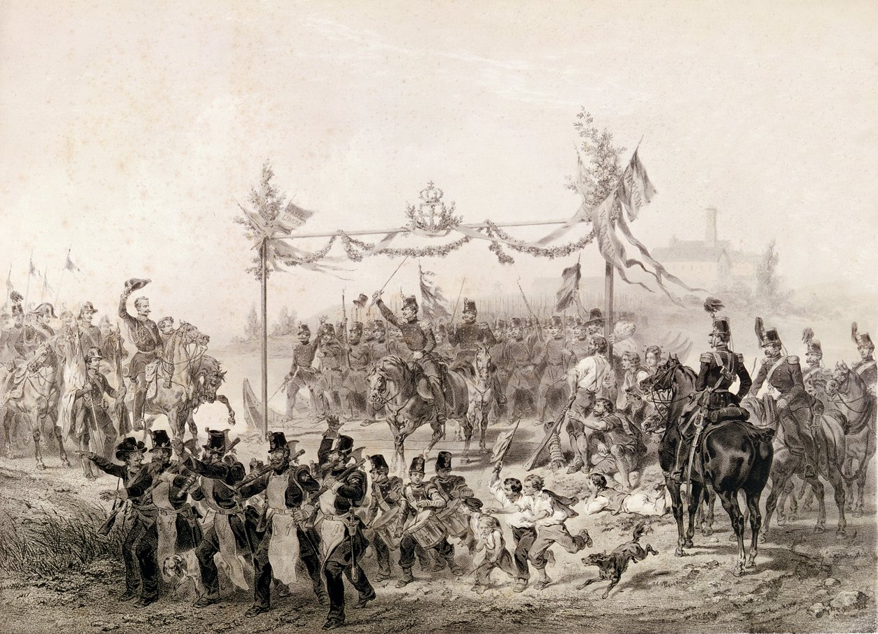 I. Károly-Albert (1798-1849) Carignan hercege, a Tessinen átkelő piemonti hadsereg vezetője alkotó: Italian School