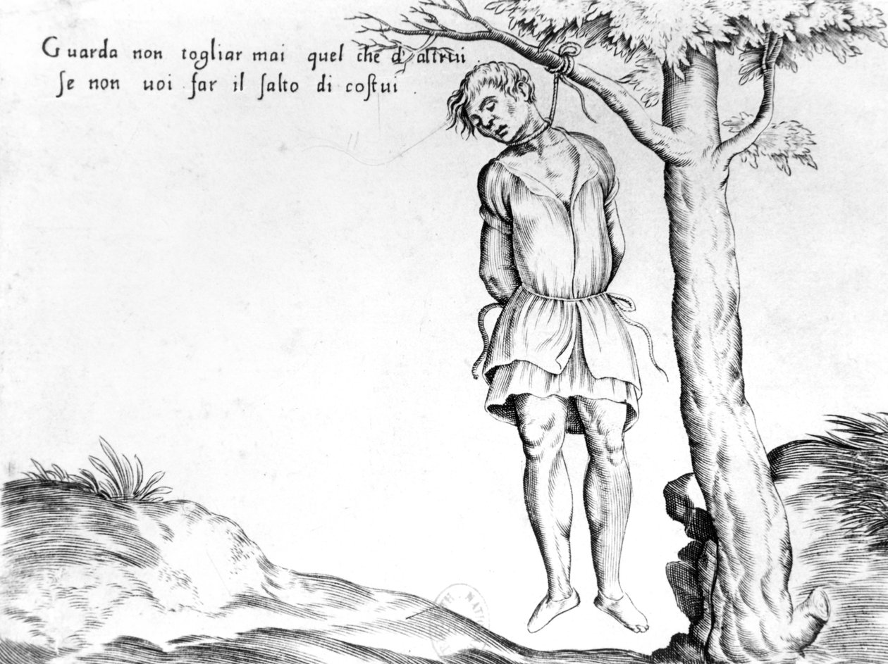 Felakasztott ember egy fáról alkotó: Italian School