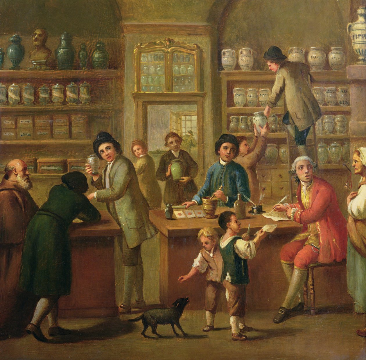 Egy gyógyszertár belseje alkotó: Italian School