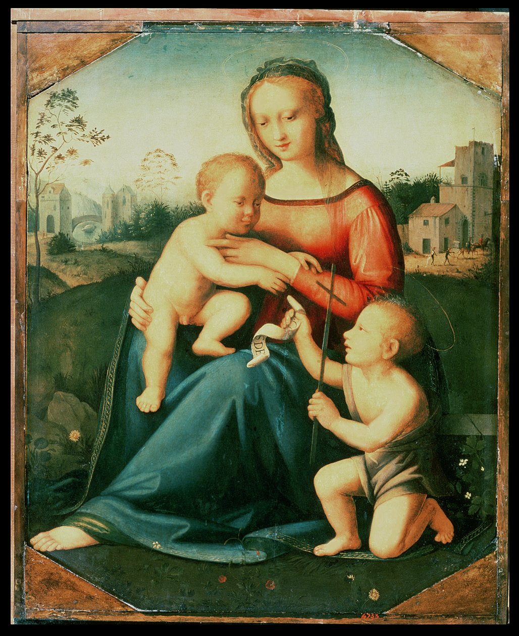 Madonna és gyermeke Keresztelő Szent Jánossal alkotó: Italian School