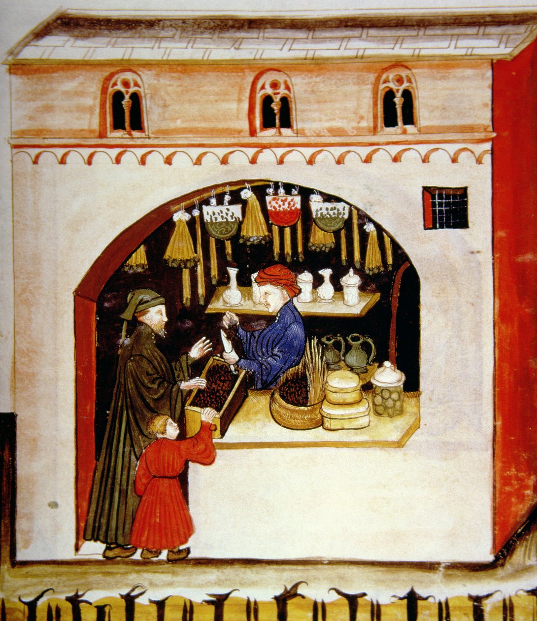 Nova 2644 fol.56r Tacuinum Sanitatis szárított szőlő értékesítése alkotó: Italian School