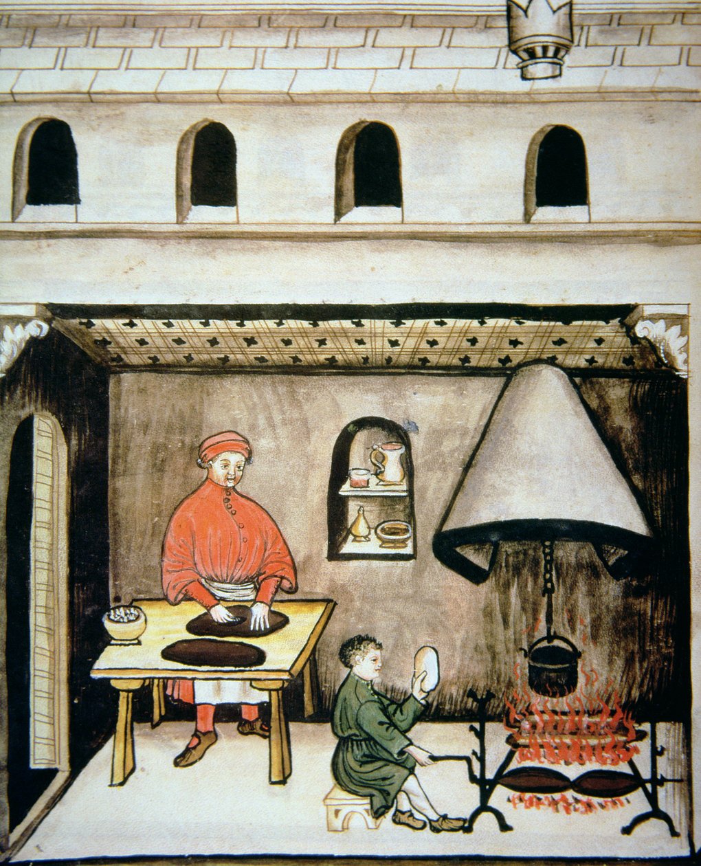 Nova 2644 fol.80v Lép előkészítése, Tacuinum Sanitatis alkotó: Italian School