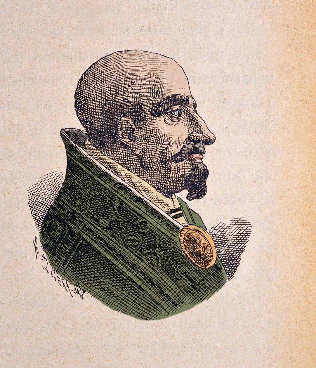 IX. Kelemen pápa (Clemente vagy Clemens) portréja (1667-1669), 1898 (metszet későbbi színezéssel) alkotó: Italian School
