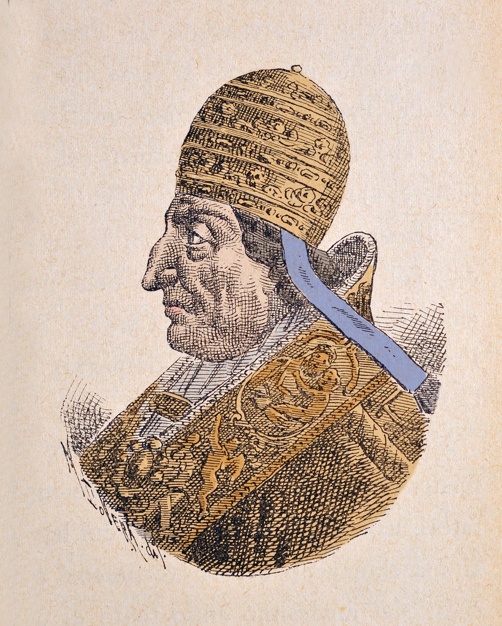 XII. Kelemen pápa portréja (Clemente vagy Clemens) (1730-1740), 1898 (metszet későbbi színezéssel) alkotó: Italian School