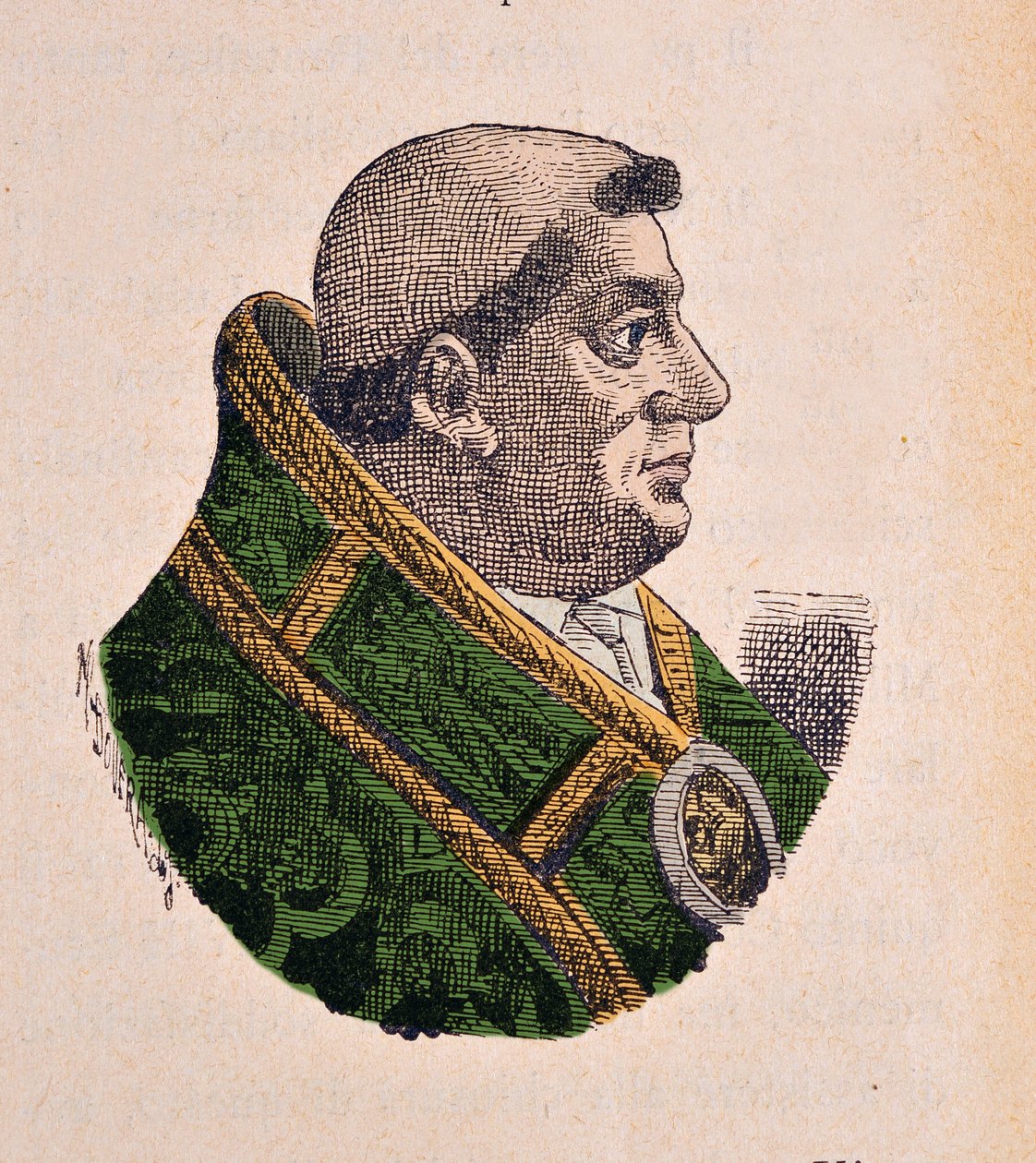 II. Jules pápa portréja (Giulio II Julius, 1503-1513), 1898 (metszet későbbi színezéssel) alkotó: Italian School