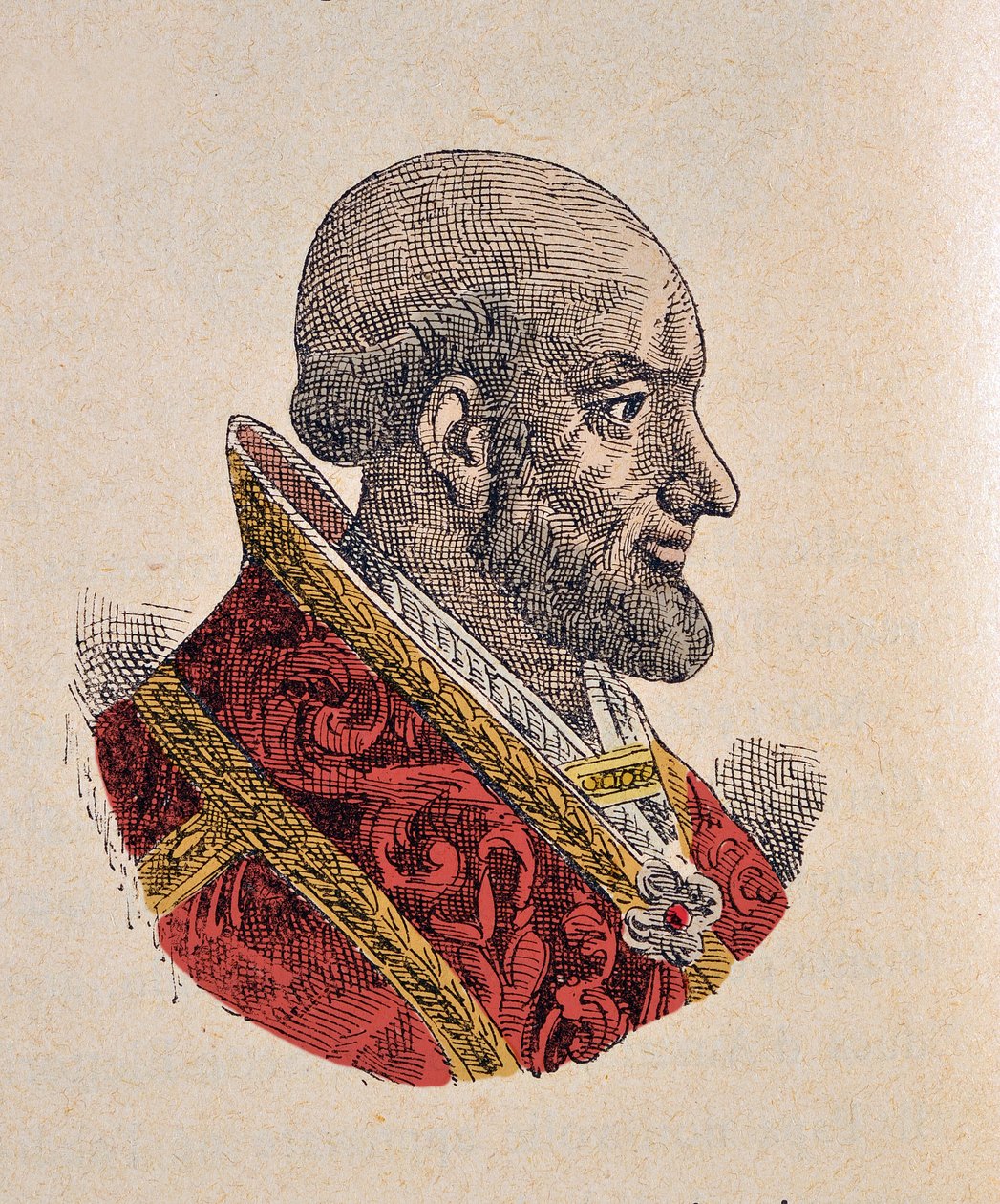 IV. Pie pápa (Pius vagy Pio) portréja (1559-1565), 1898 (metszet későbbi színezéssel) alkotó: Italian School