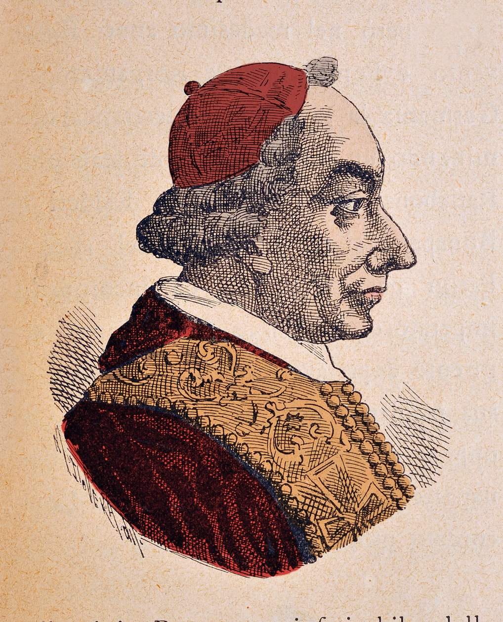 VI. Pie pápa portréja (Pius vagy Pio vagy Giovanni angelo Braschi) (1775-1799), 1898 (metszet későbbi színezéssel) alkotó: Italian School