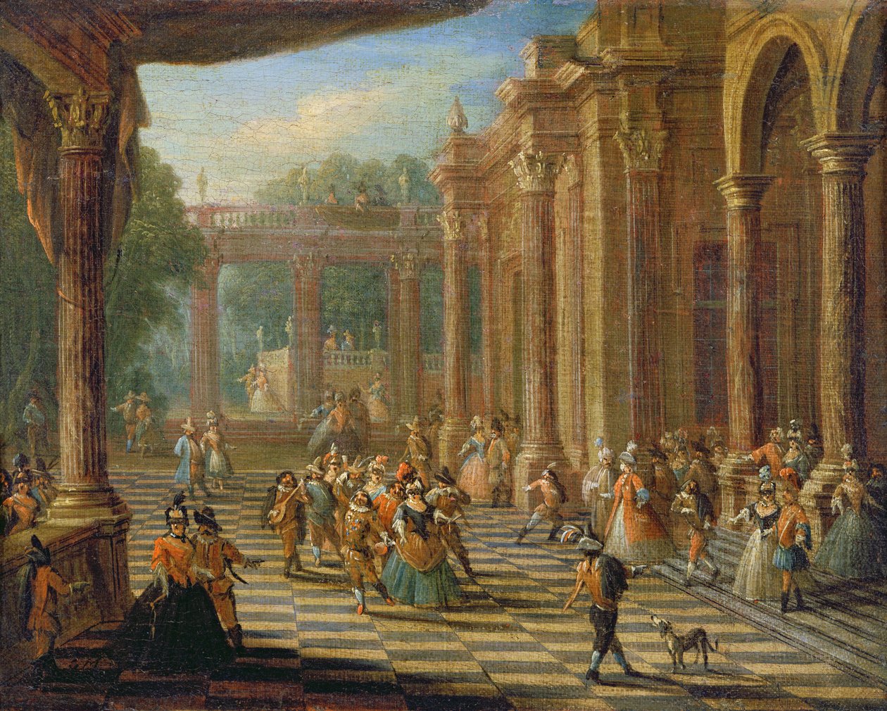 Jelenet egy Álarcosbálon alkotó: Italian School