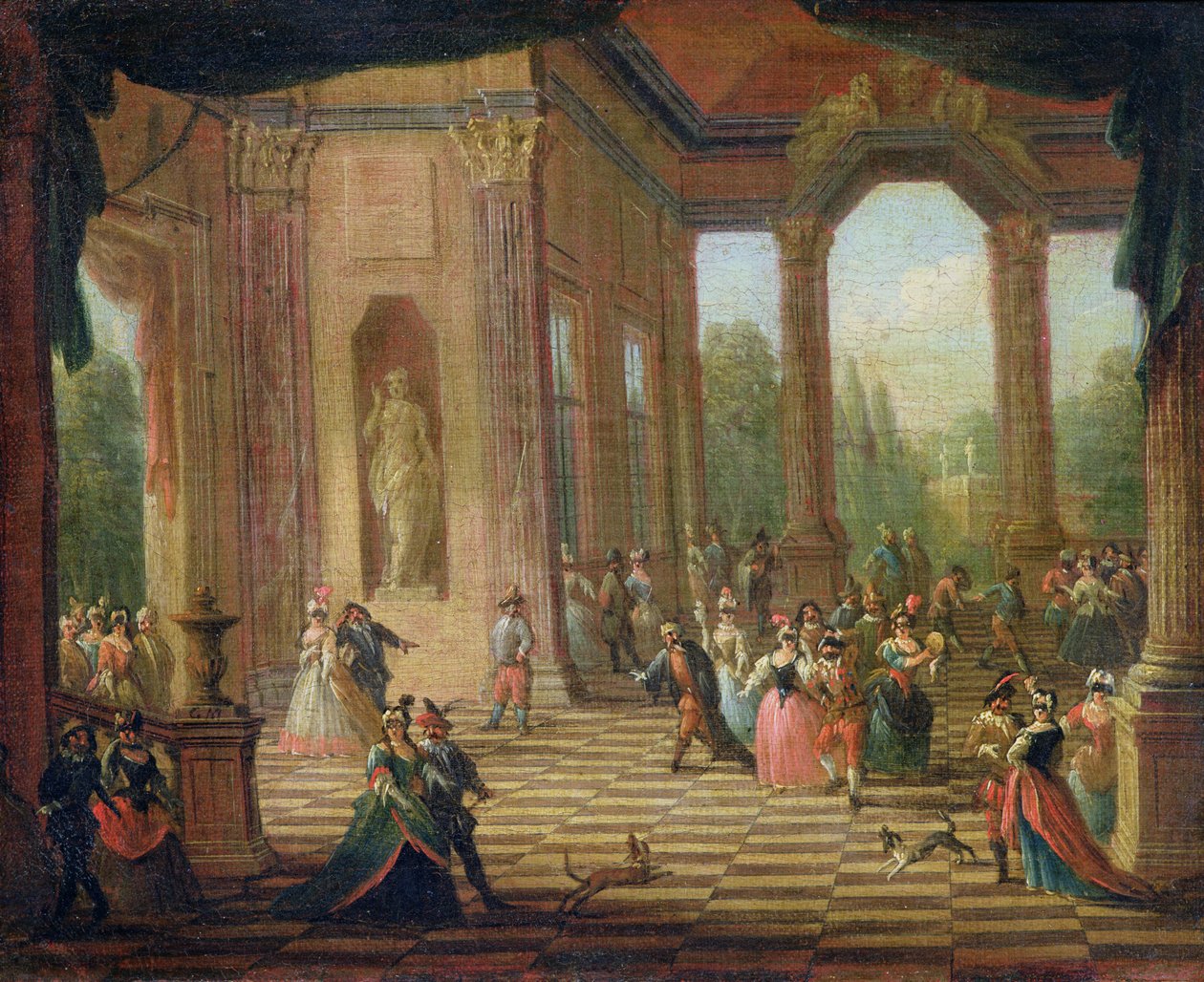 Jelenet egy Álarcosbálon alkotó: Italian School