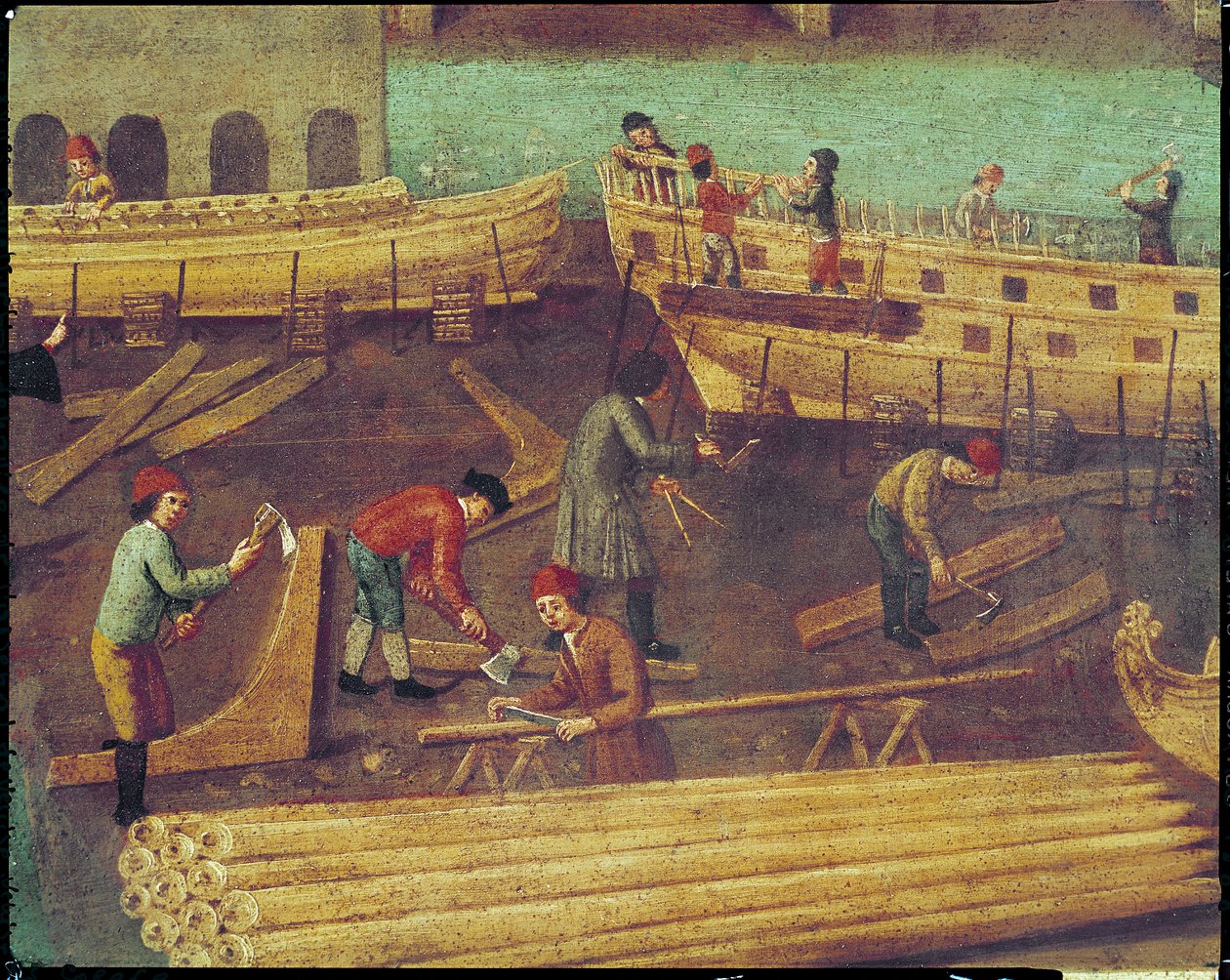 A Marangoni hajóépítő család táblája, velencei, 1517 alkotó: Italian School