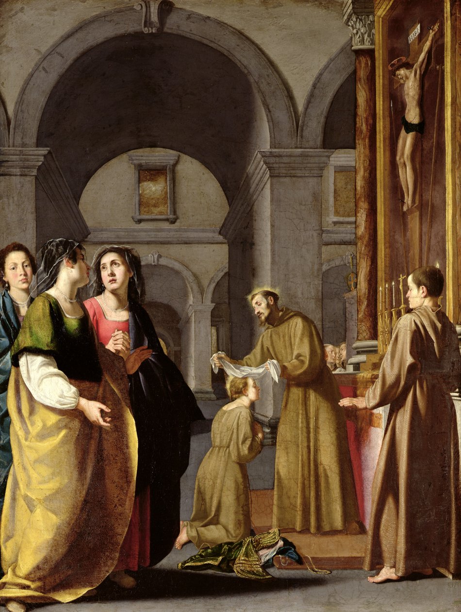 Szent Klára átveszi a fátylat Assisi Szent Ferenctől alkotó: Italian School