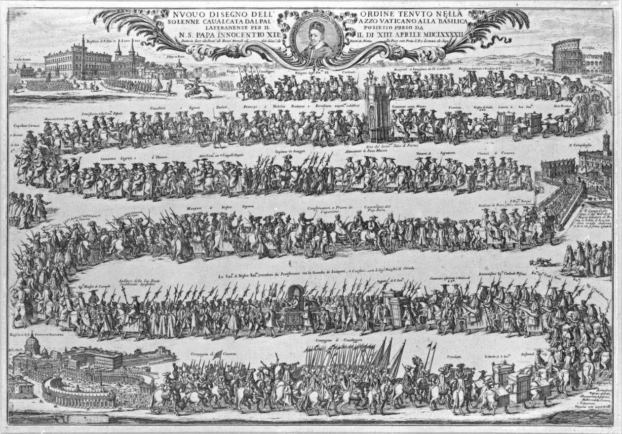 XII. Innocent pápa körmenete a Vatikánból Szent János hivatalos birtokbavételekor, 1692 alkotó: Italian School