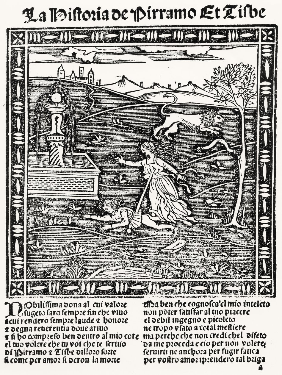 Pyramus és Thisbe története alkotó: Italian School