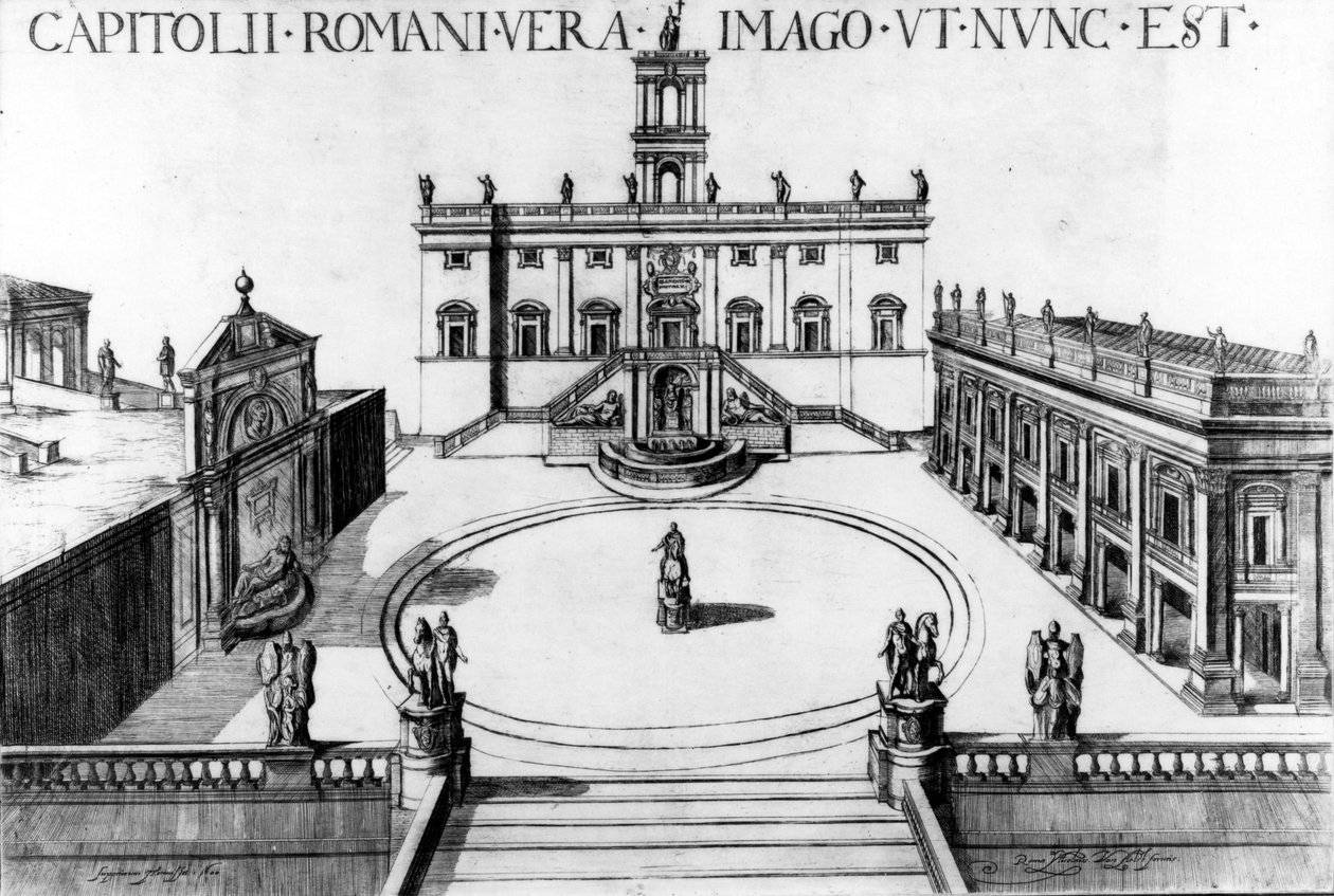 Kilátás a Capitoliumra Rómában, 1600 alkotó: Italian School