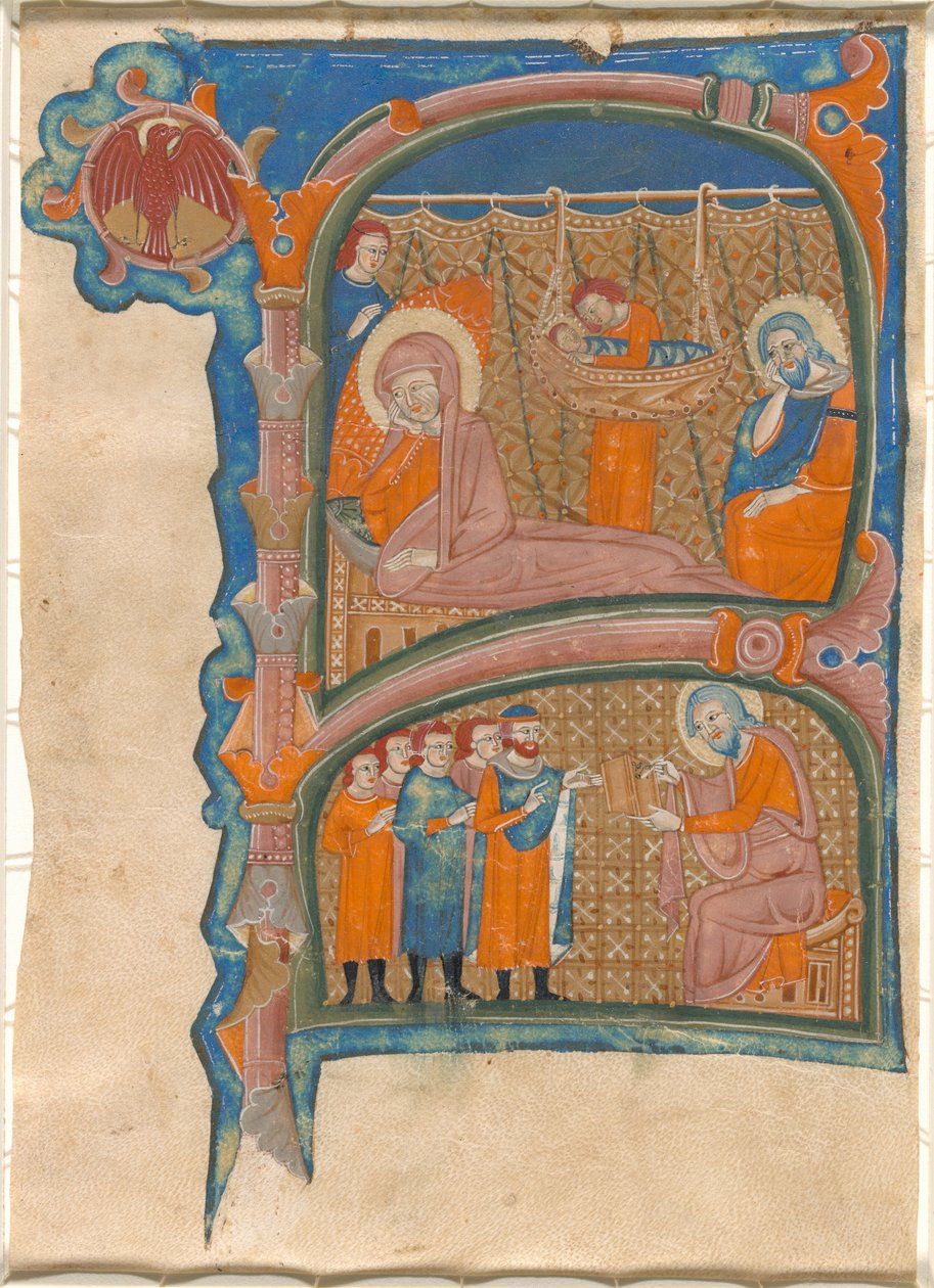 Keresztelő János születése és névadása alkotó: Italian 13th Century