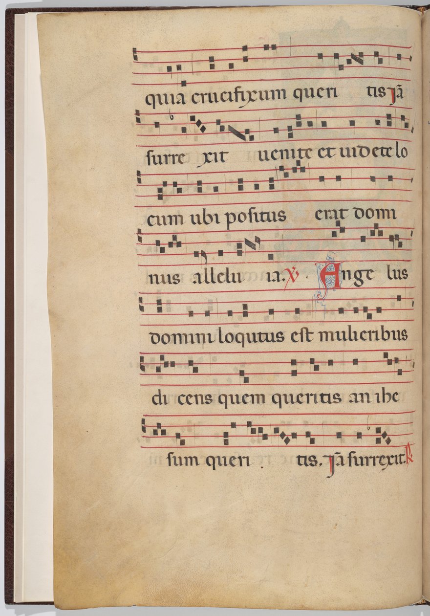 1. levél egy antifonális töredékből (verso) alkotó: Italian 13th Century