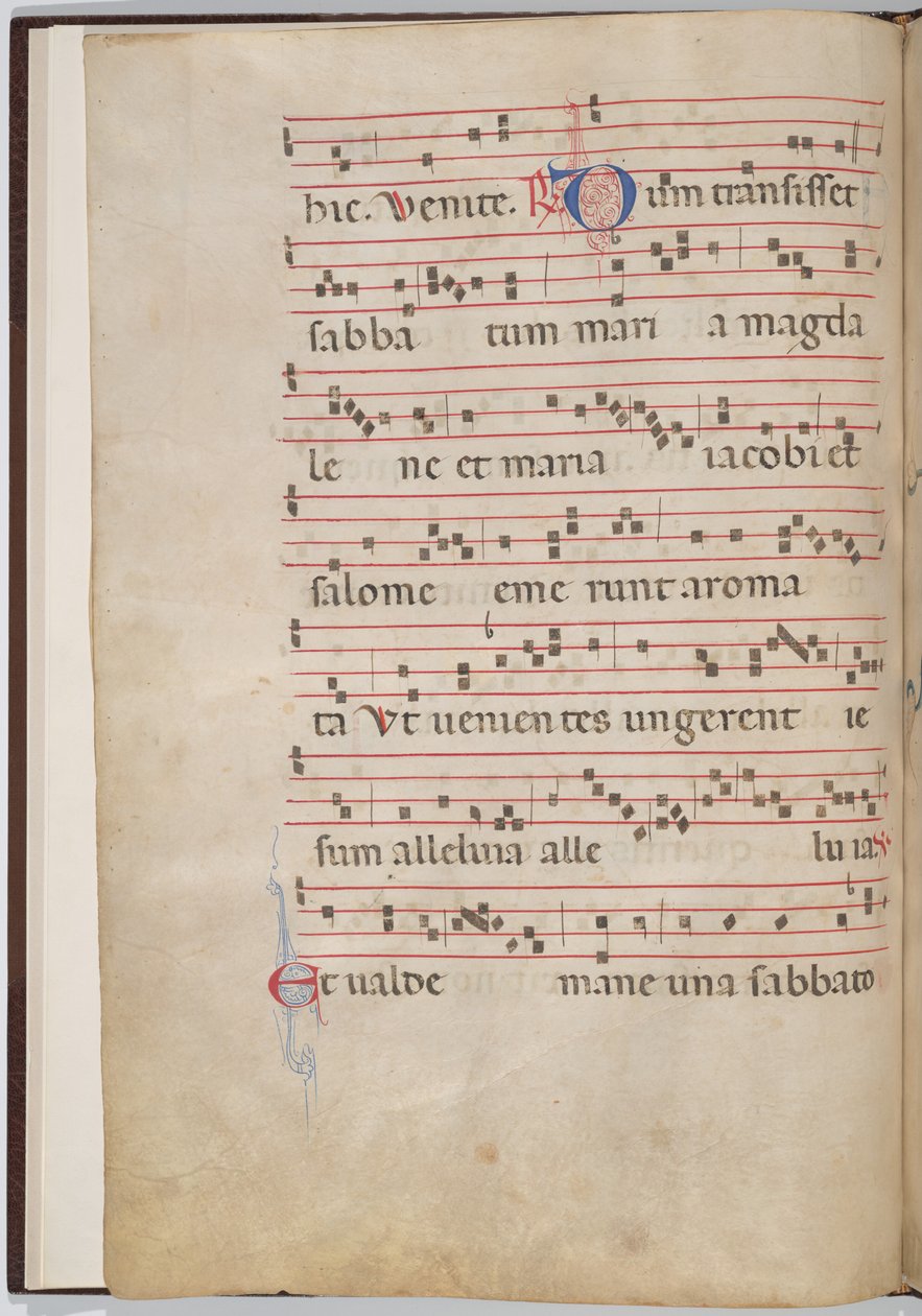 2. levél egy antifonális töredékből (fordítva) alkotó: Italian 13th Century