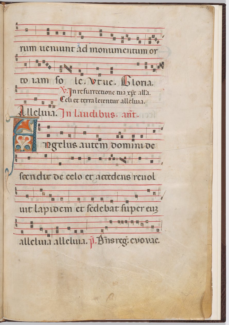 3. levél antifonális töredékből alkotó: Italian 13th Century