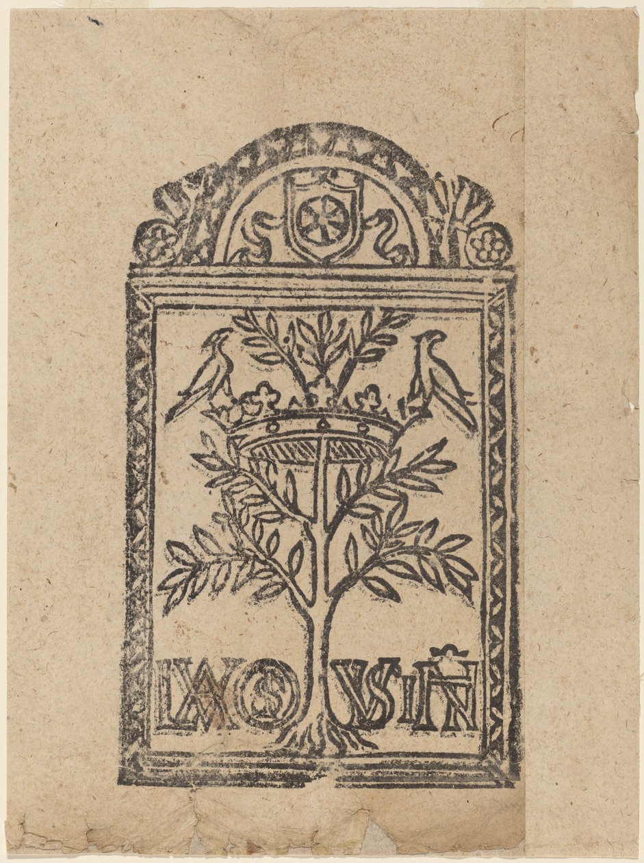 Fa koronával és két madárral alkotó: Italian 16th Century