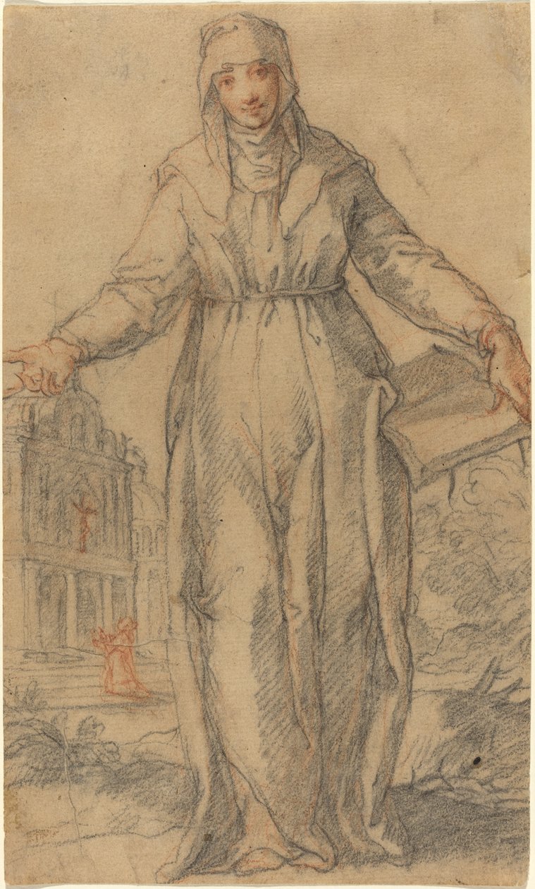 Női szent (Assisi Szent Klára vagy Sienai Szent Katalin?) alkotó: Italian 17th Century