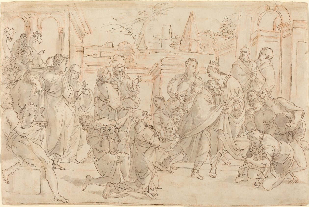 József és testvére Egyiptomban [verso] alkotó: Italian 17th Century