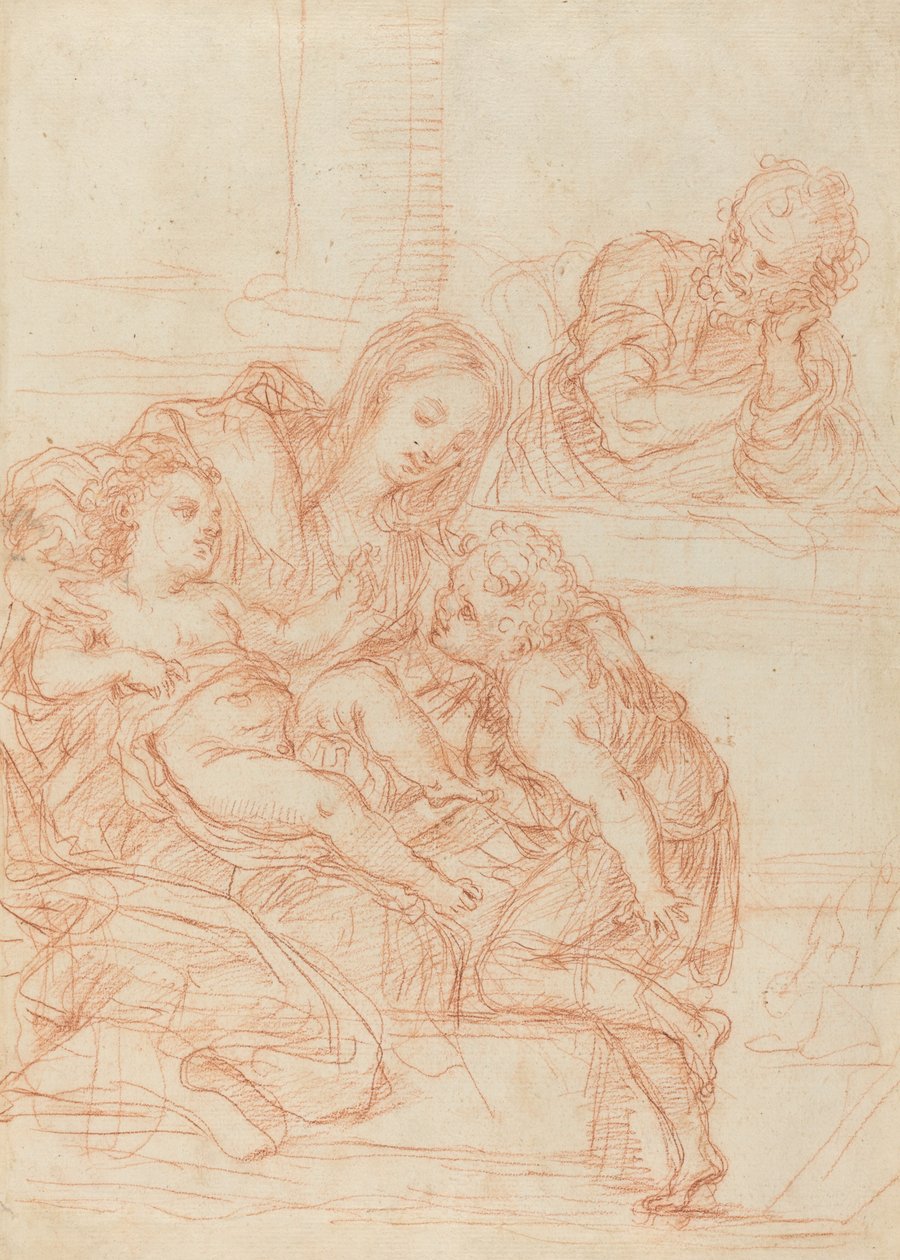 Madonna és gyermeke Szent Jánossal és Józseffel [recto] alkotó: Italian 17th Century
