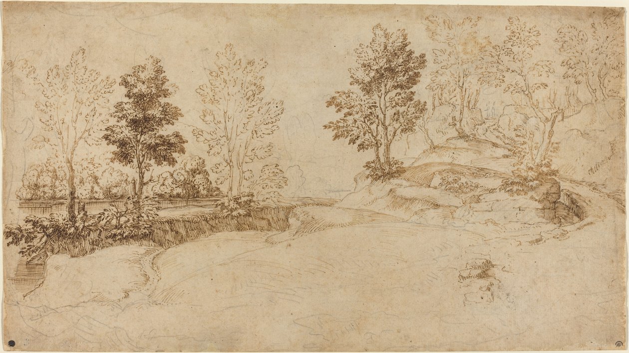 Folyói táj alkotó: Italian 17th Century
