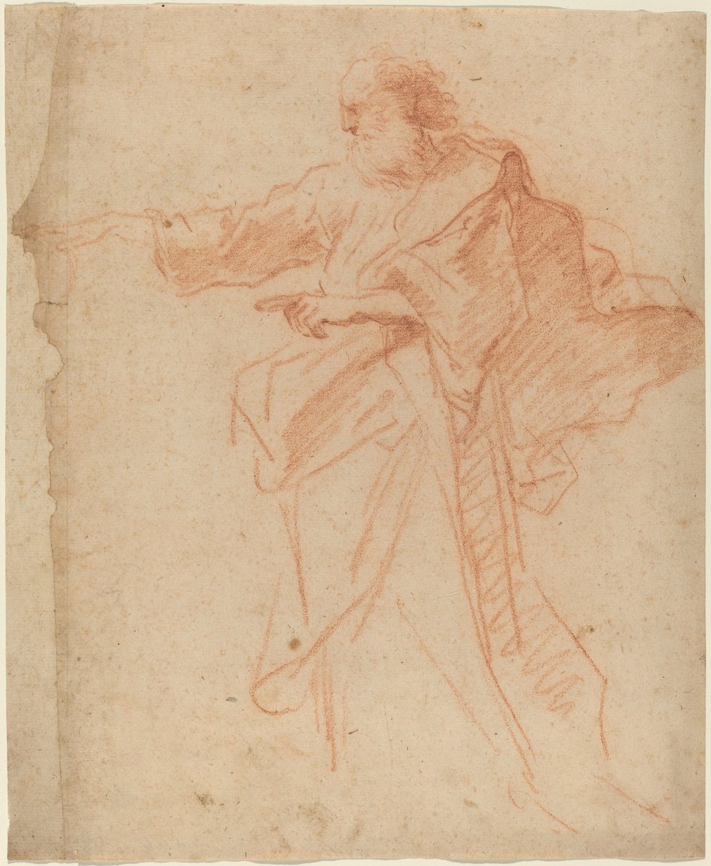 Álló szakállas férfi balra mutat alkotó: Italian 17th Century