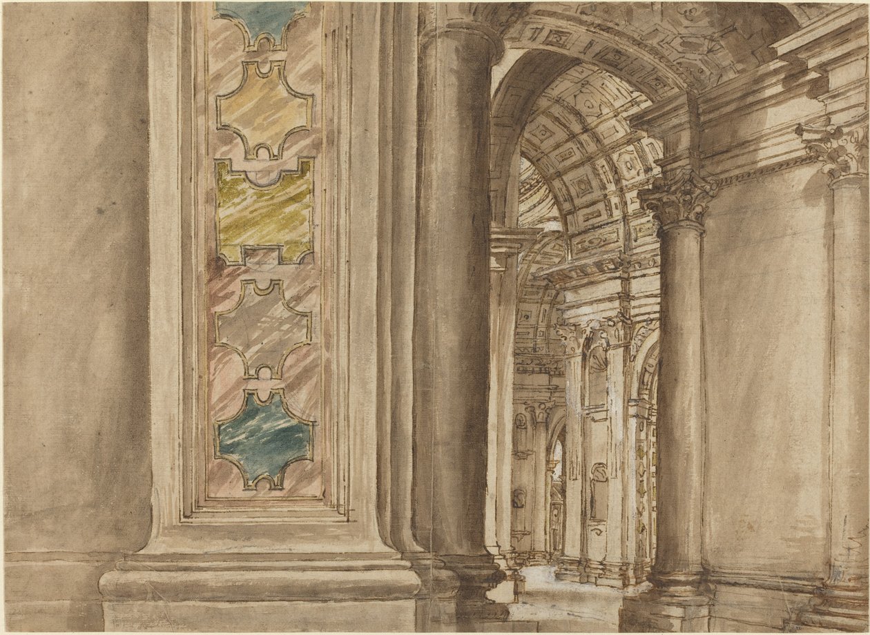 A Szent Péter-templom belseje, Róma alkotó: Italian 17th Century