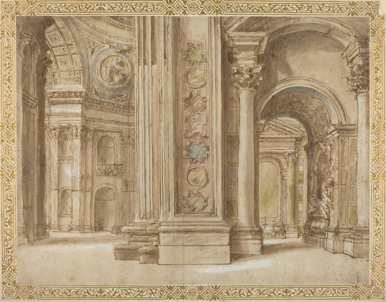 A Szent Péter-templom belseje, Róma alkotó: Italian 17th Century