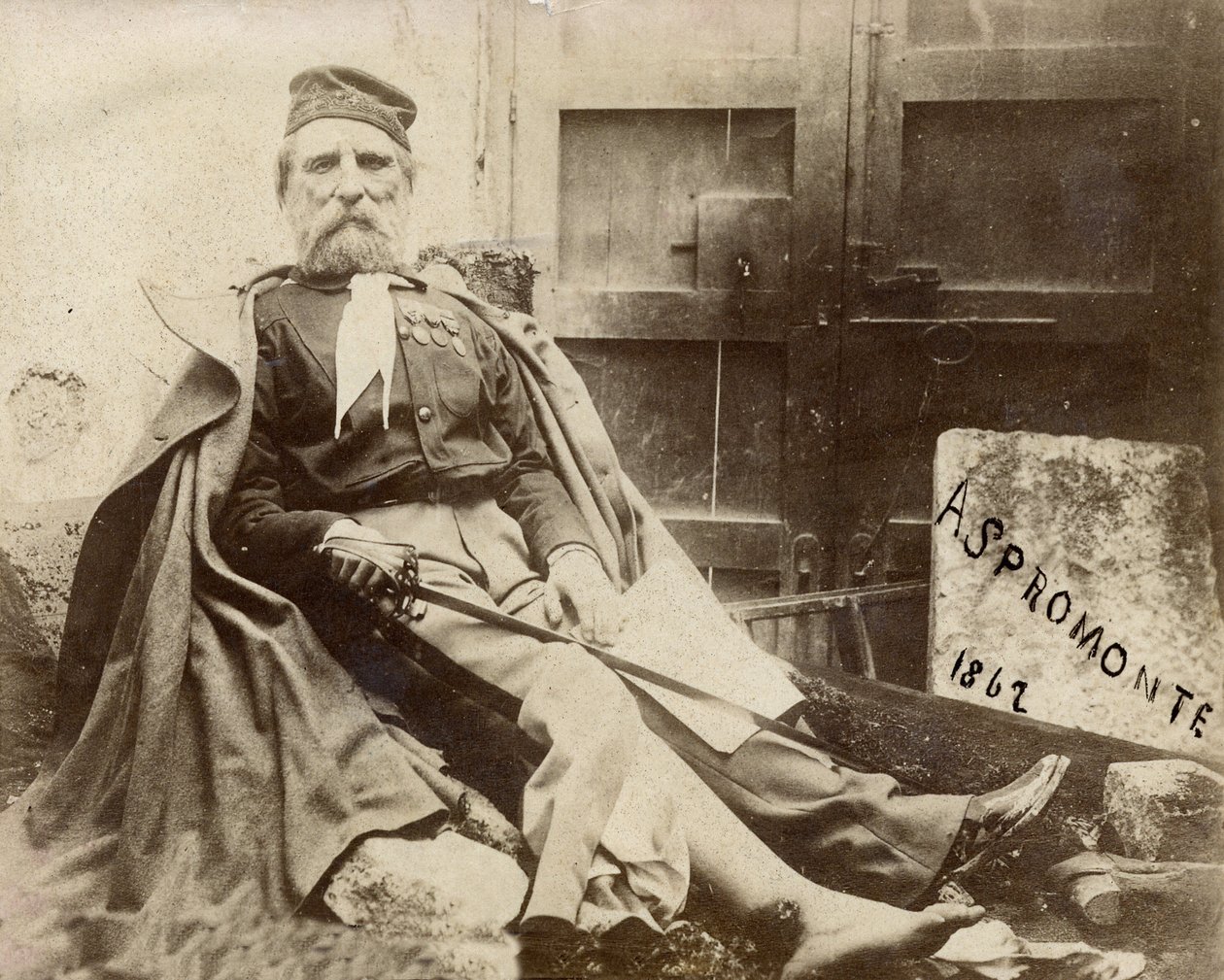 Giuseppe Garibaldi Aspromonte-ban, 1862-ben megsérült a lába alkotó: Italian Photographer