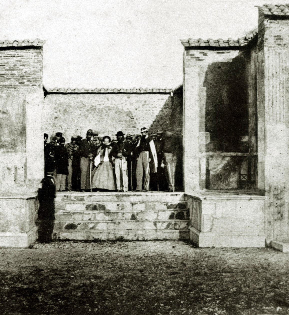 Giuseppe Garibaldi Giuseppe Fiorellivel egy pompeji látogatáson alkotó: Italian Photographer