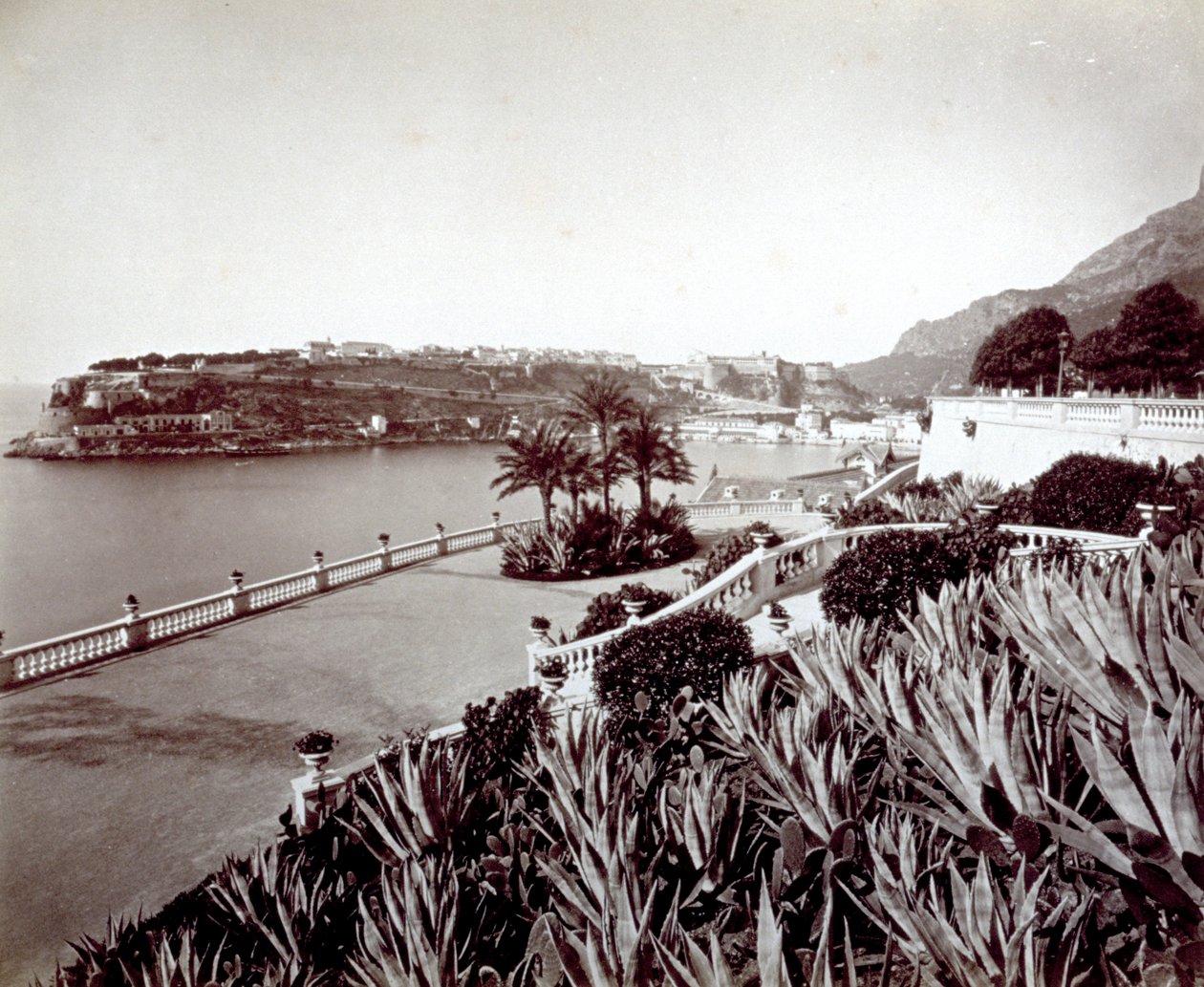 Montecarlói panoráma. Az előtérben agavé növények és kaktuszok sűrű növényzete alkotó: Italian Photographer