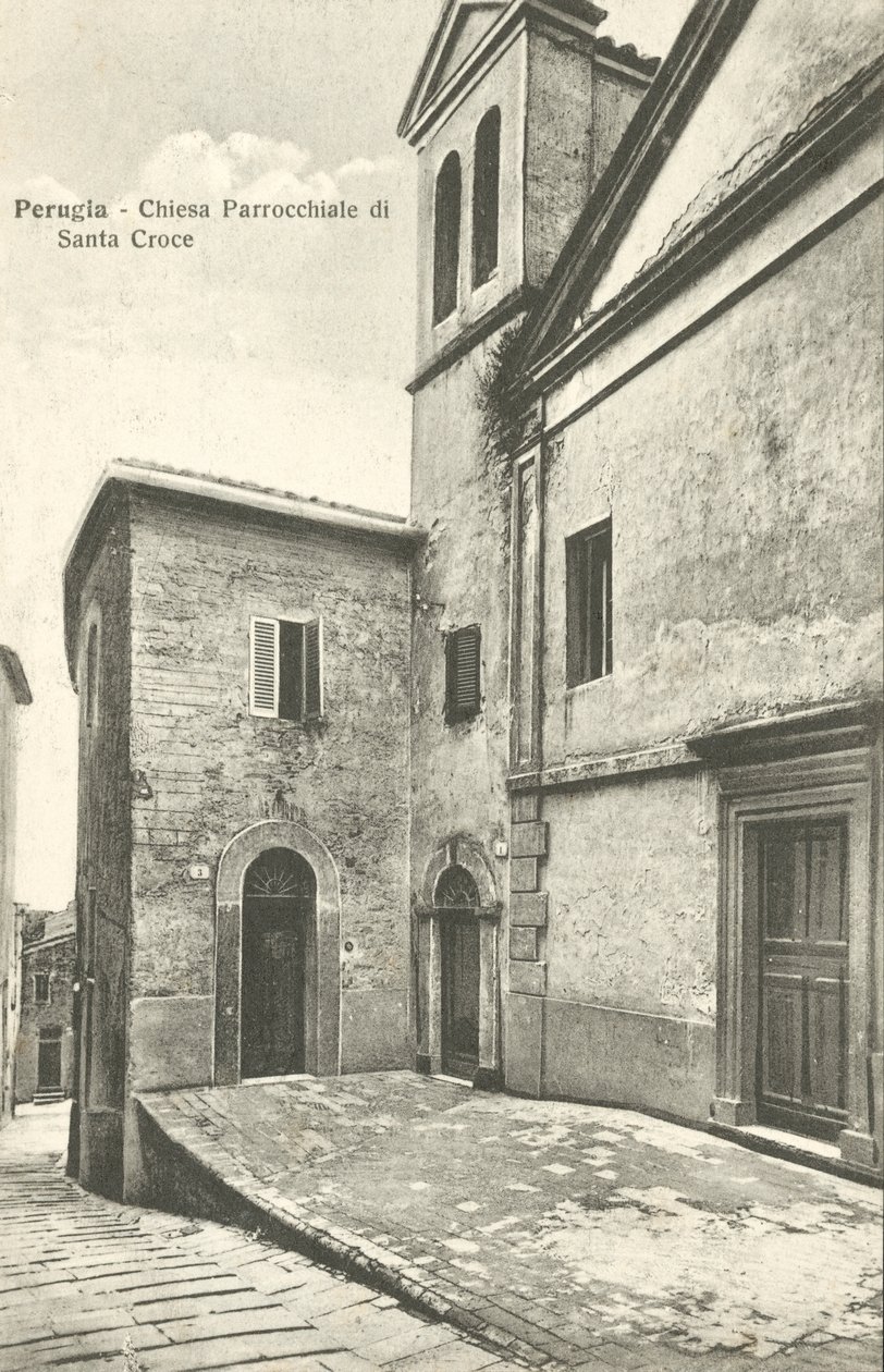 Perugia: Santa Croce plébániatemplom (fekete-fehér fotó) alkotó: Italian Photographer