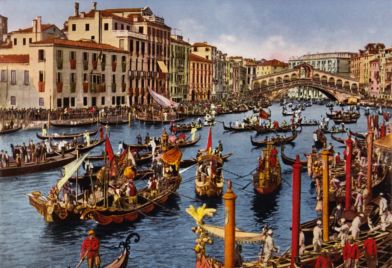 Venezia / Velence: Canal Grande in festa (színes fotó) alkotó: Italian Photographer
