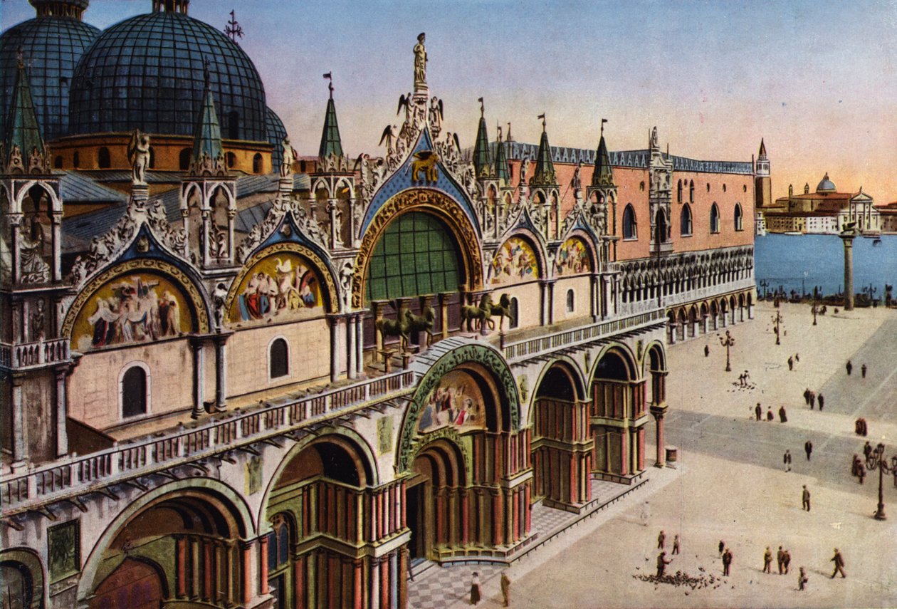 Venezia / Velence: A bazilika homlokzata a Torre dell