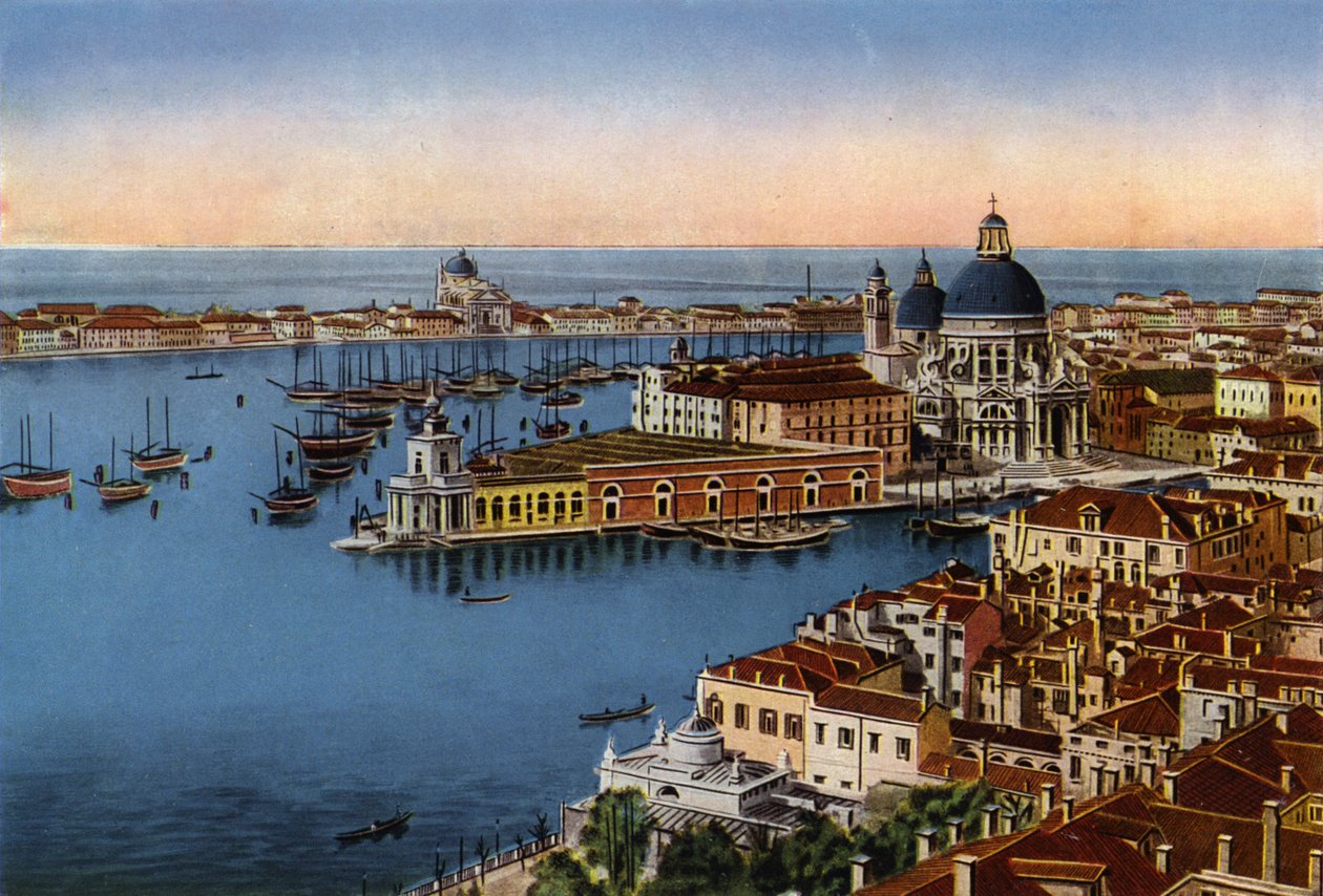 Venezia / Velence: Panoráma a Campanile-ról (színes fénykép) alkotó: Italian Photographer