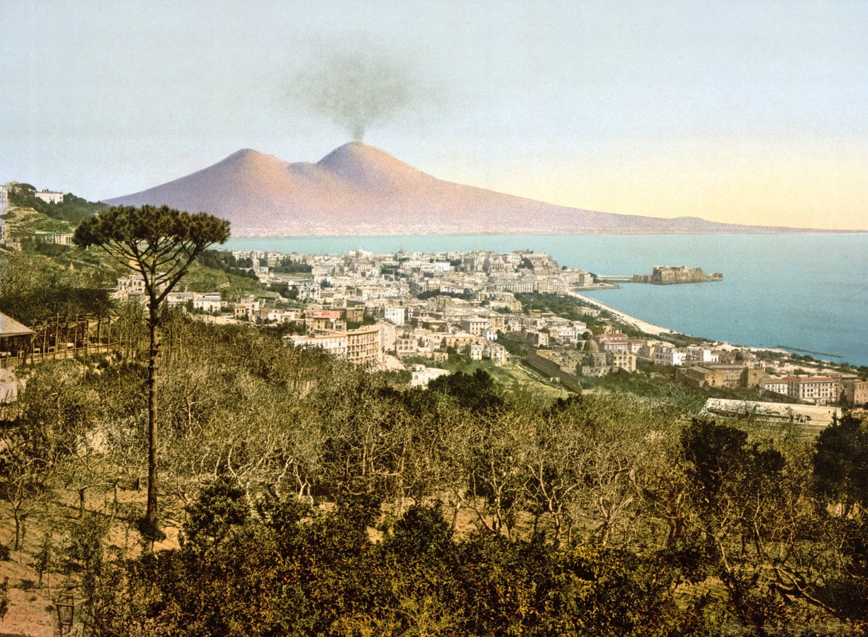Kilátás a Vezúvra a Nápolyi-öböl túloldalán, 1890-1900 alkotó: Italian Photographer