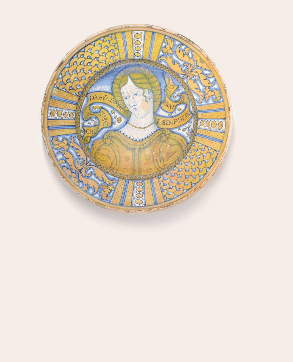 Egy Deruta Gold-Luster gyönyörű női töltő, 1500-30 körül alkotó: Italian School