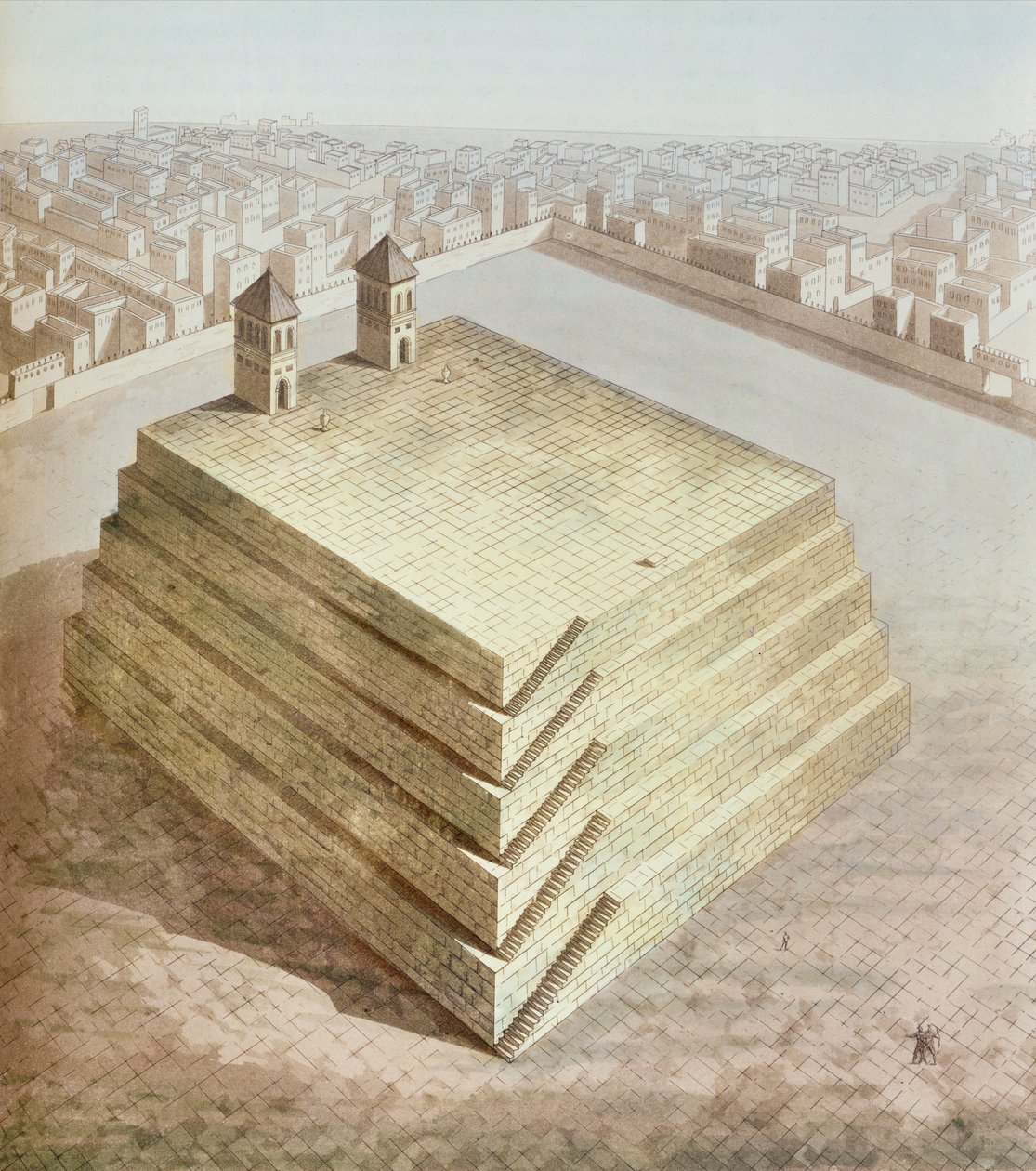 Egy mexikói Teocalli, 1820 körül alkotó: Italian School
