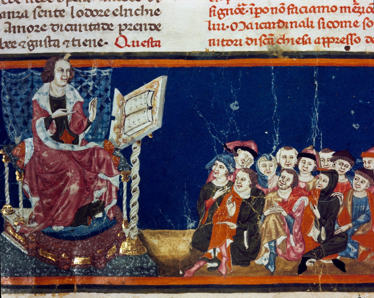 Egy mester és tanítványai A firenzei iskola miniatúrája Ser Zucchero Bencivenni (MS.II.VI 16.) „Pater noster” kiadásából a 14. század elején Firenze, nemzeti könyvtár alkotó: Italian School