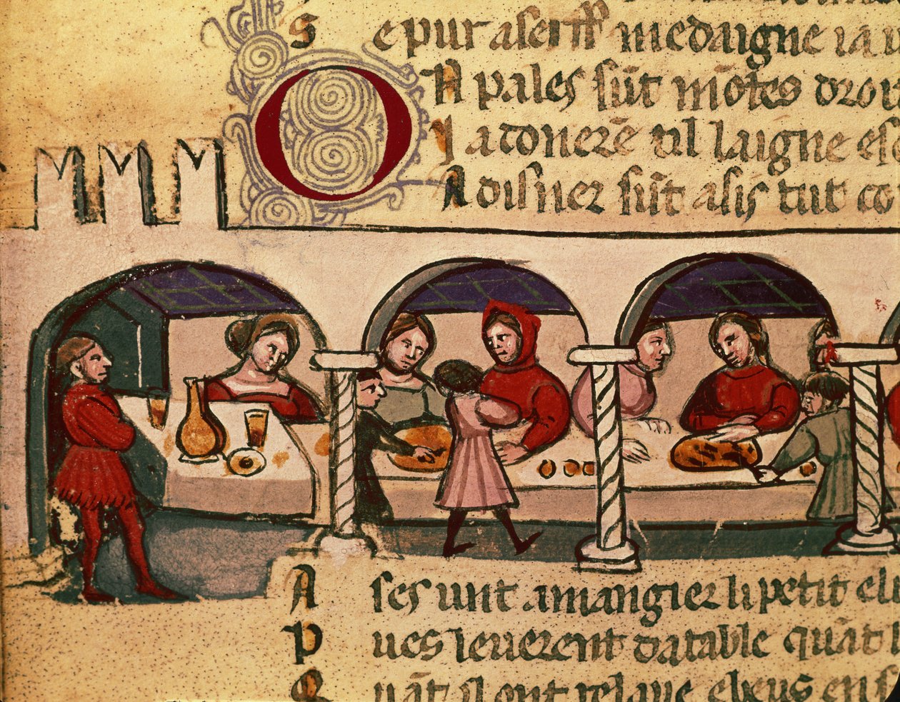 Vacsora egy fogadóban, a Codex Entree dEspagne-tól alkotó: Italian School