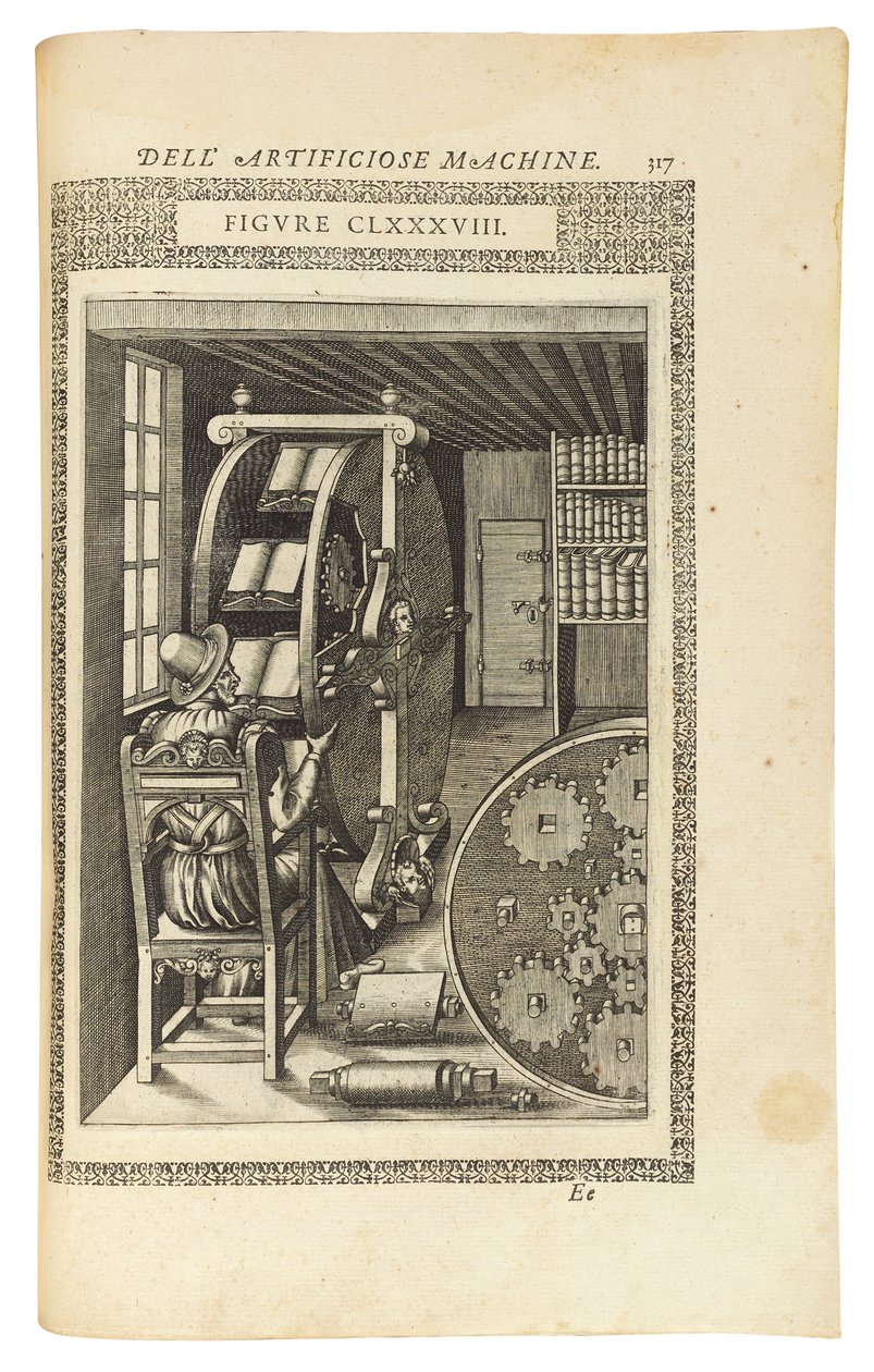 Egy oldal a "Le diverse et artificiose machine" című könyvből, 1588 alkotó: Italian School